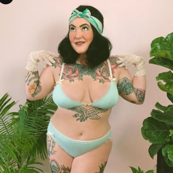 Inspiration Vintage Creme de Menthe Bralette (Sz L) - Picture 6 of 8